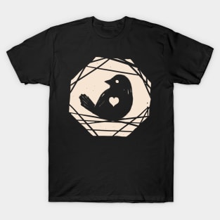 Bird Sparrow With Heart Bird Lover Gift T-Shirt